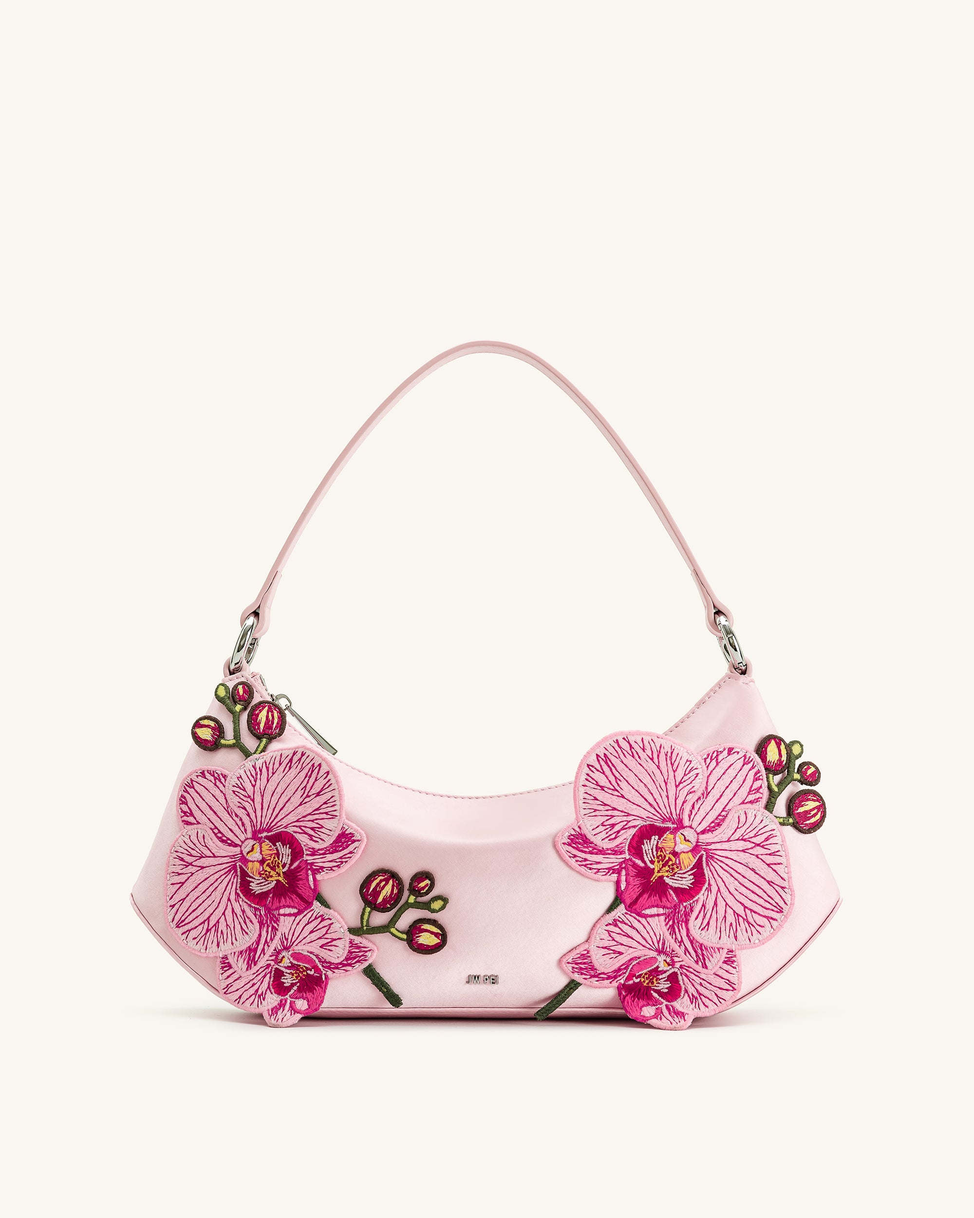 Lily-Orchid-Embroidered-Shoulder-Bag-Pink-1 Lily Orchid Embroidered Shoulder Bag - Pink - Image 1